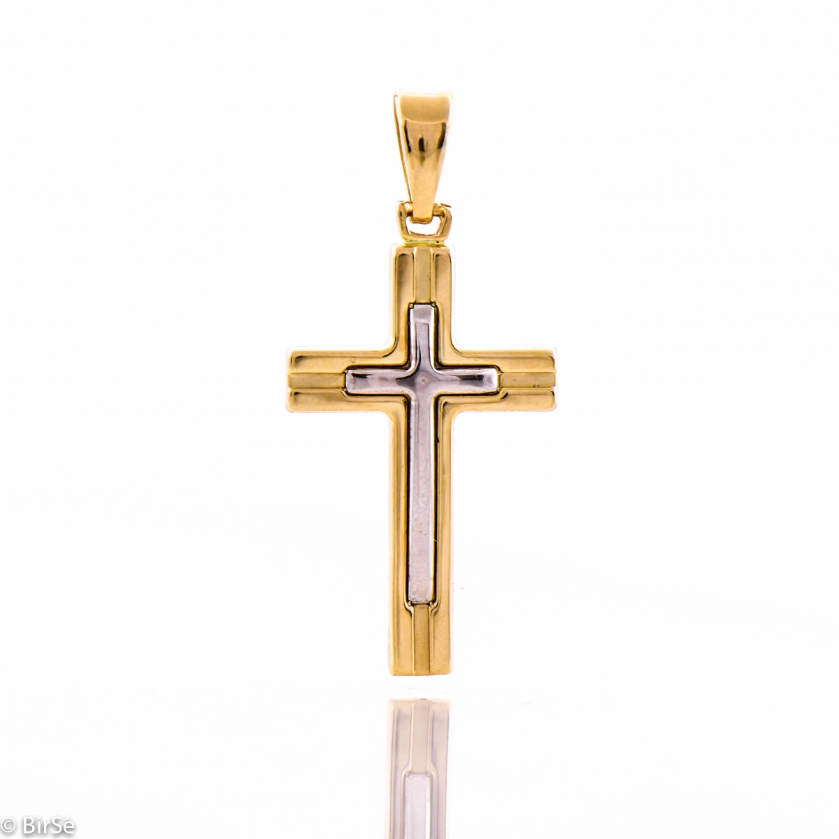 Кръст от Бяло и Жълто Злато