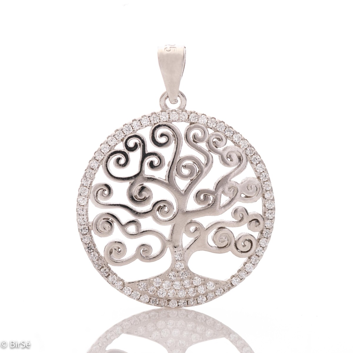 Прелестна Изработка на Висулка от Сребро и Циркони Дървото на Живота