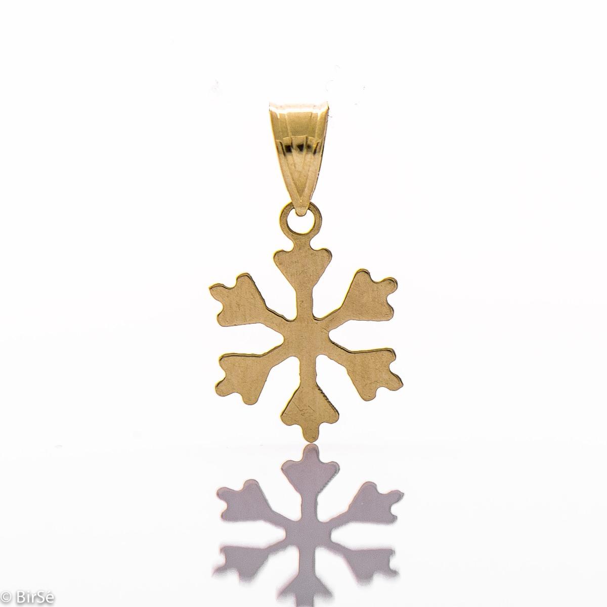 Нежна Златна Висулка с Форма на Снежинка