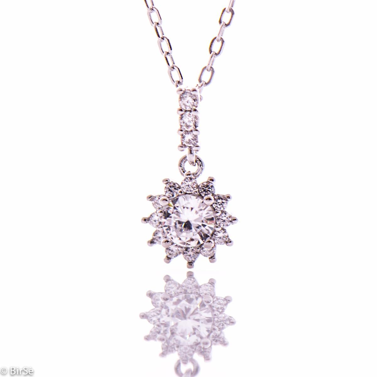 Сребърно колие - Циркони 