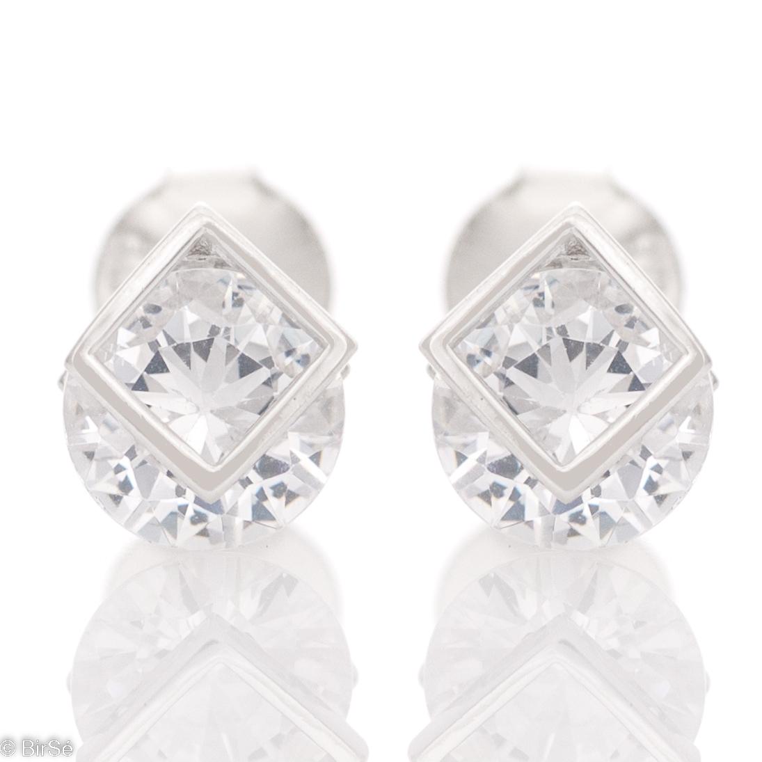 Елегантни Сребърни Обеци с Циркон