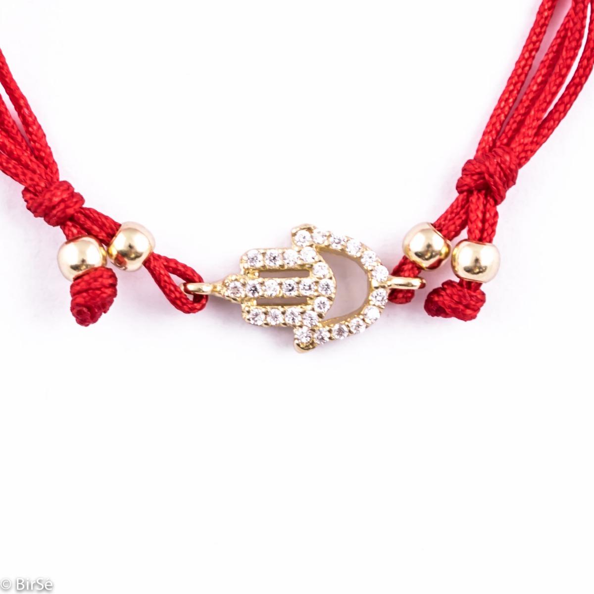 Златна Гривна с Червен Конец Ръката на Фатима |Цена 83 лв.