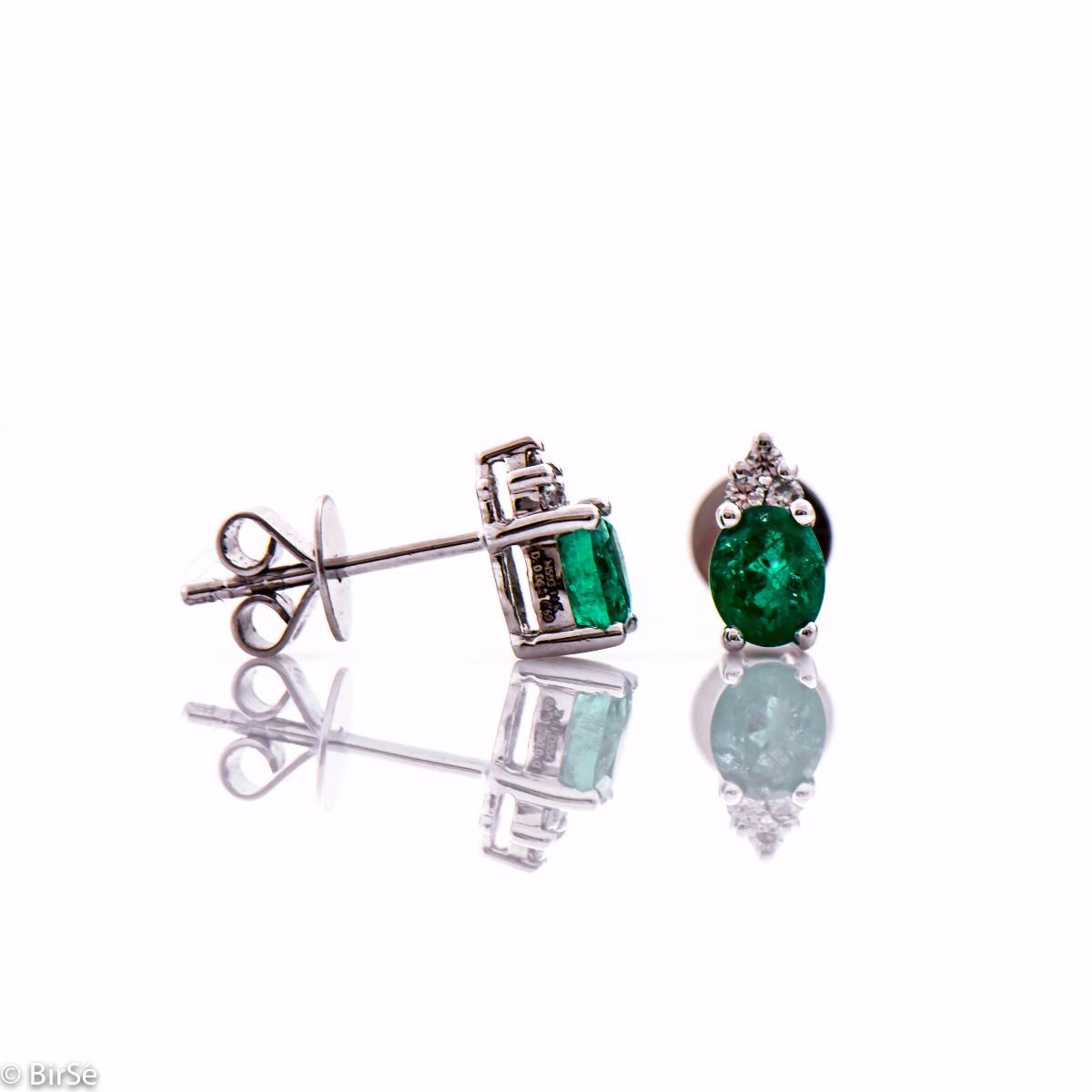 Златни обеци с Изумруд