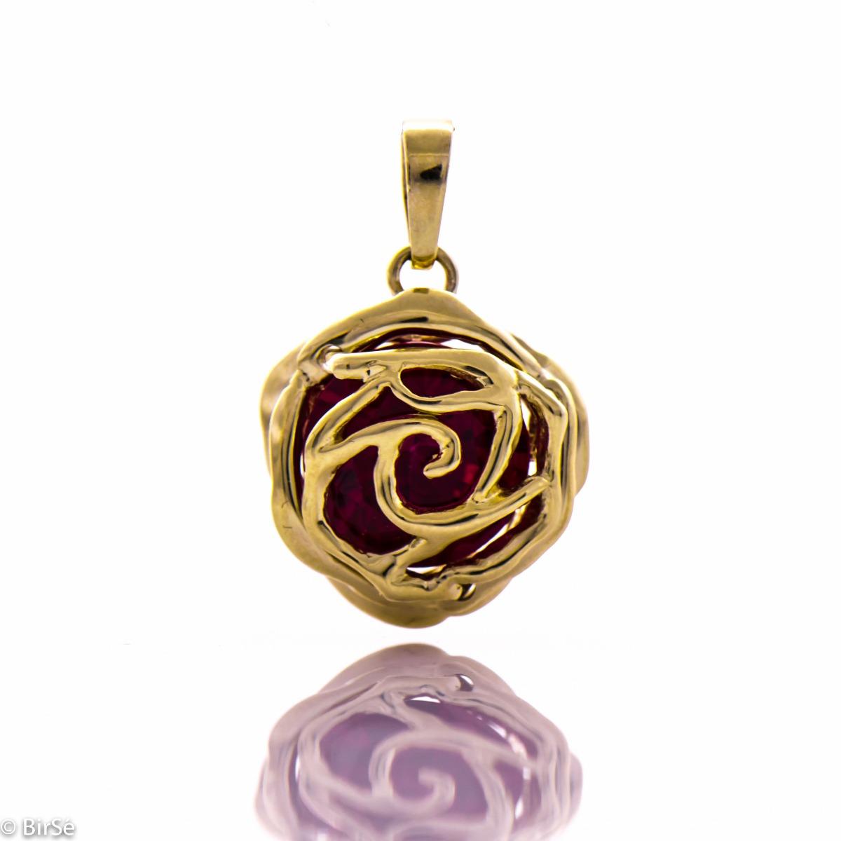 Златна висулка - Рубинена роза