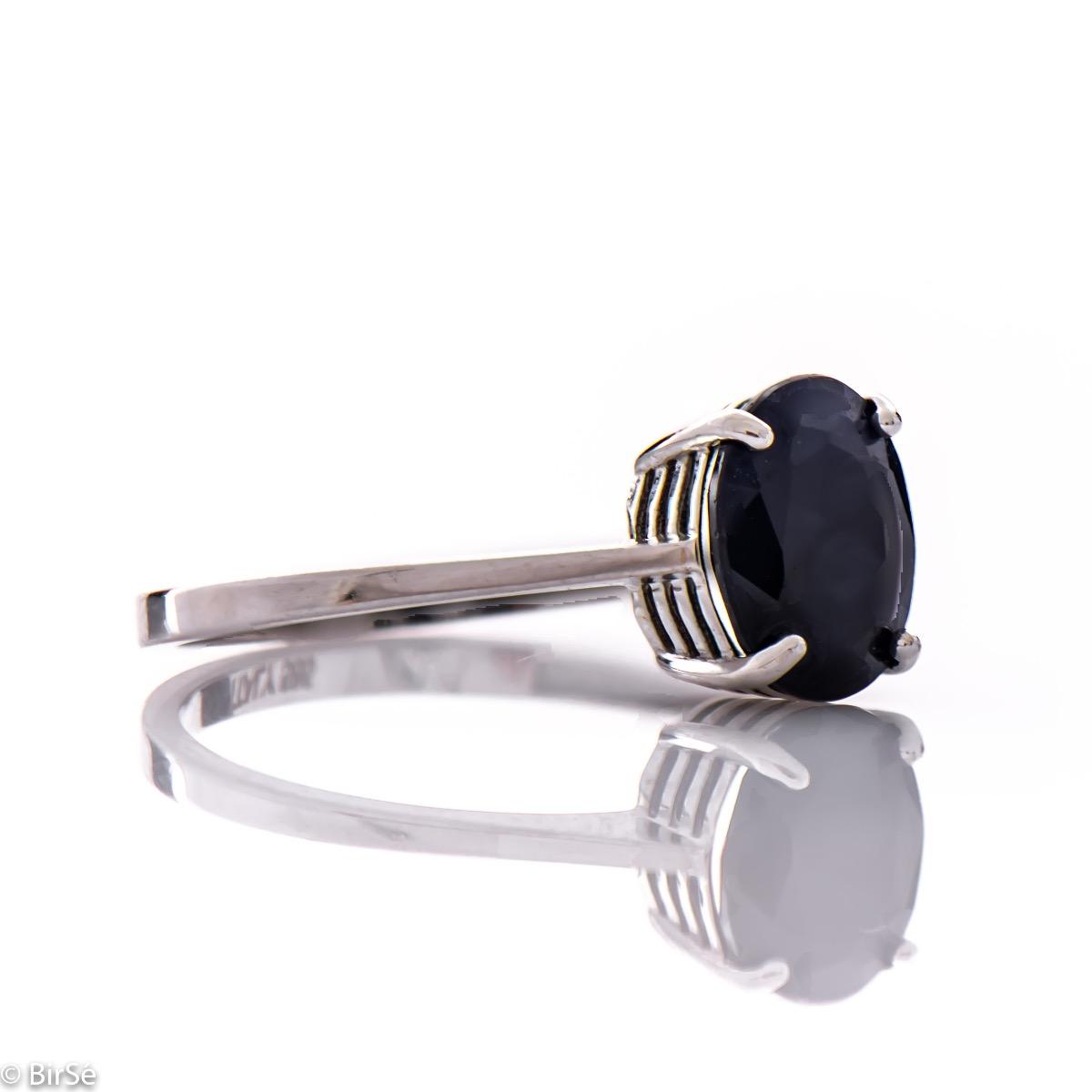 Златен пръстен - Естествен сапфир