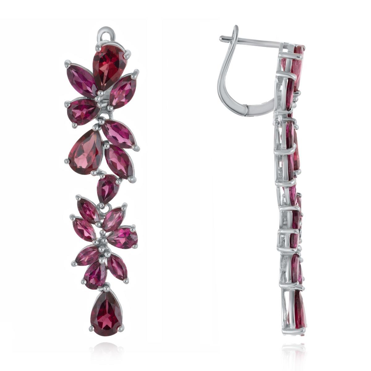 Ефектни Сребърни Обеци с Естествен Родолит,,Омая"