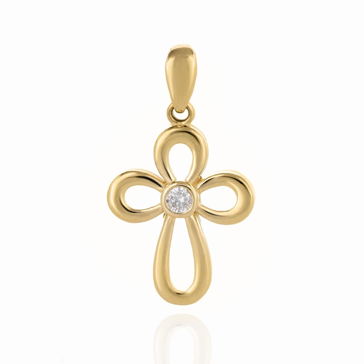 Ефирно Златно Кръстче с Нежен Циркон