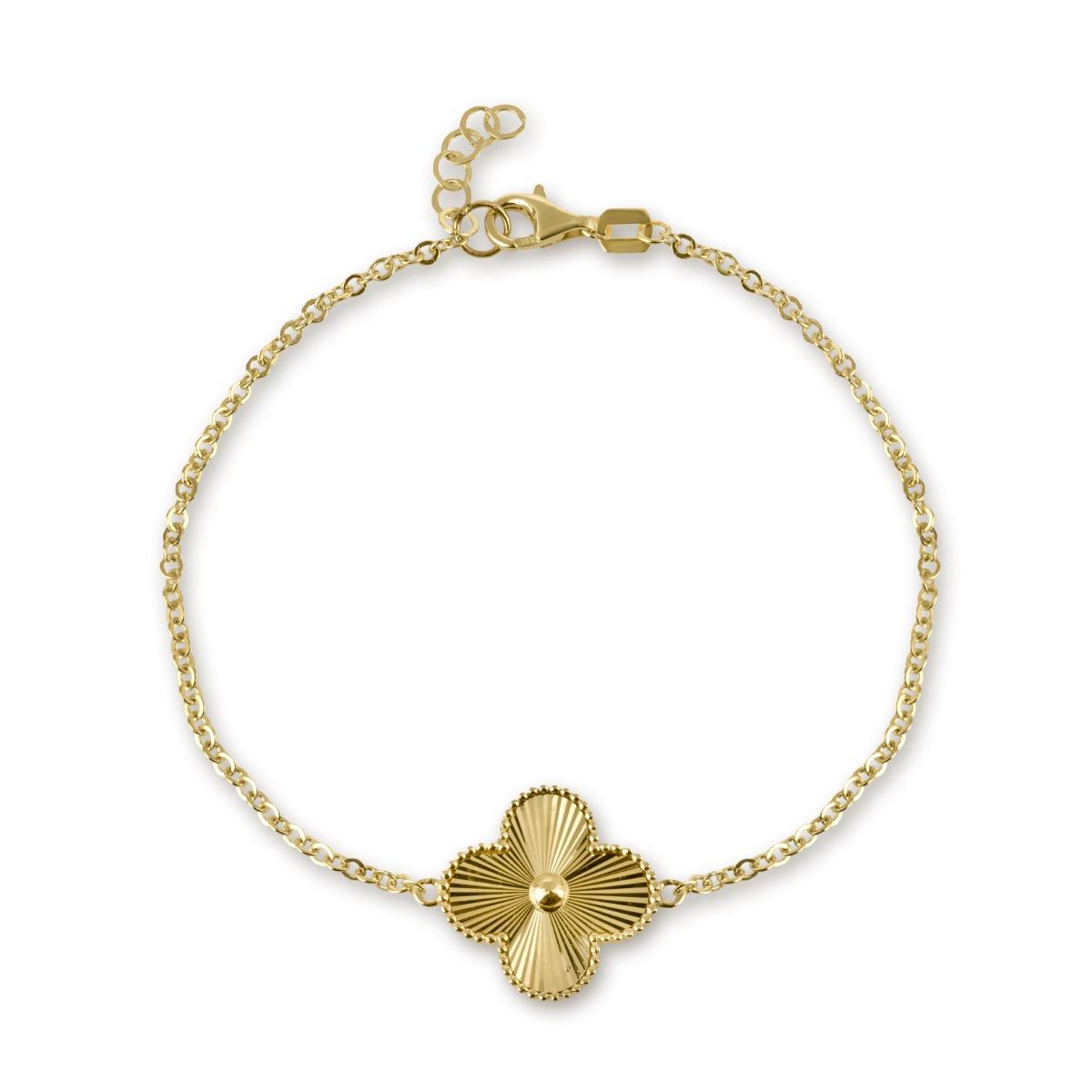 Елегантна Златна Гривна с Детелина