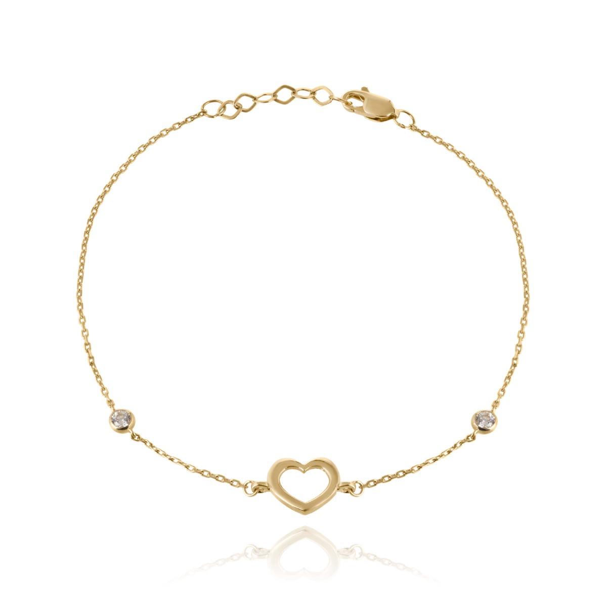 Елегантна Златна Гривна "Сърце с Циркони"