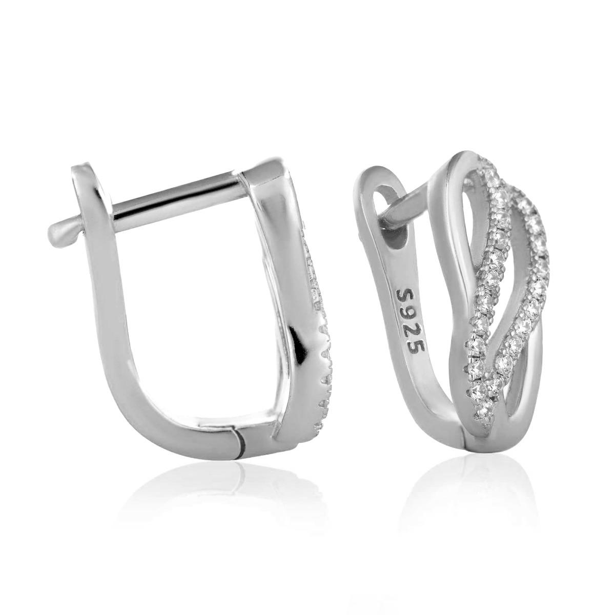 Елегантни Сребърни Обеци с Циркони