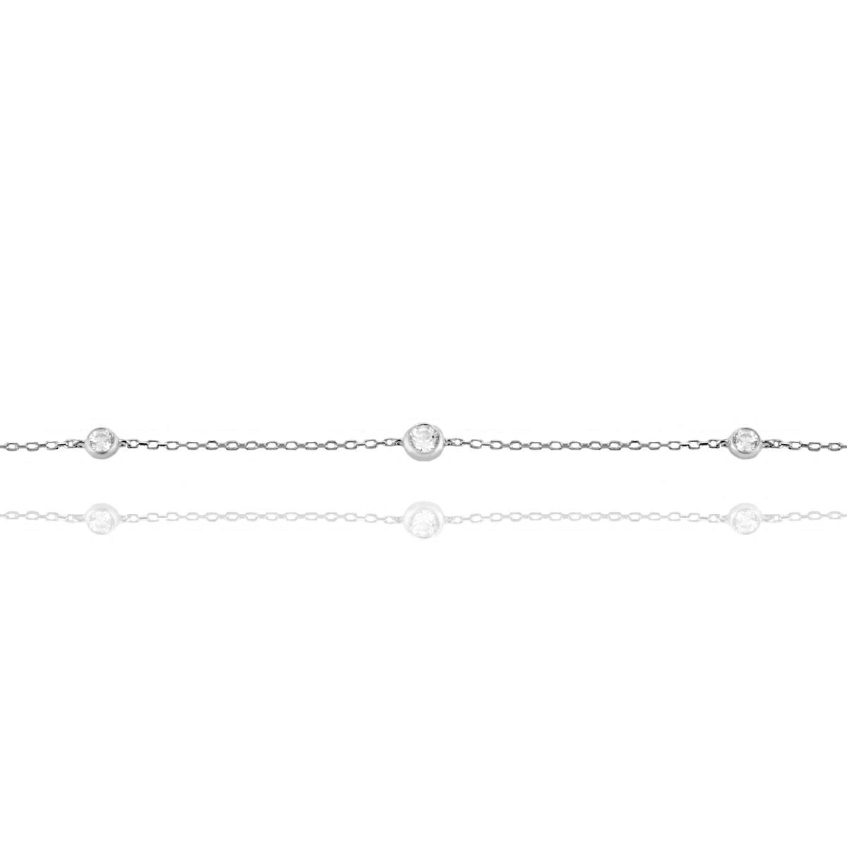 Фина Златна Гривна с Три Циркона в Обков