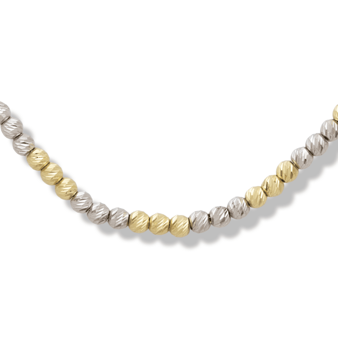 Златна гривна с Топчета Два Цвята Злато