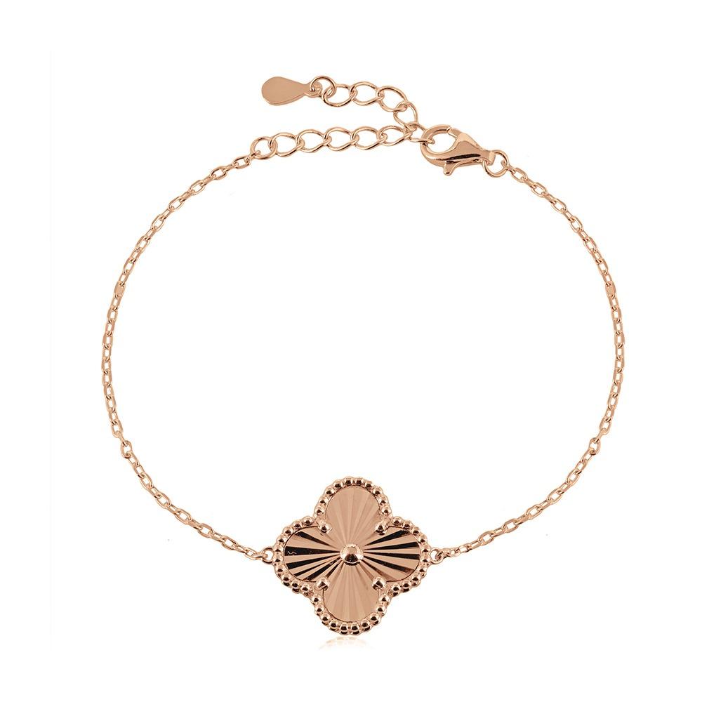 Гривна от Розово Сребро "Голяма Детелина"