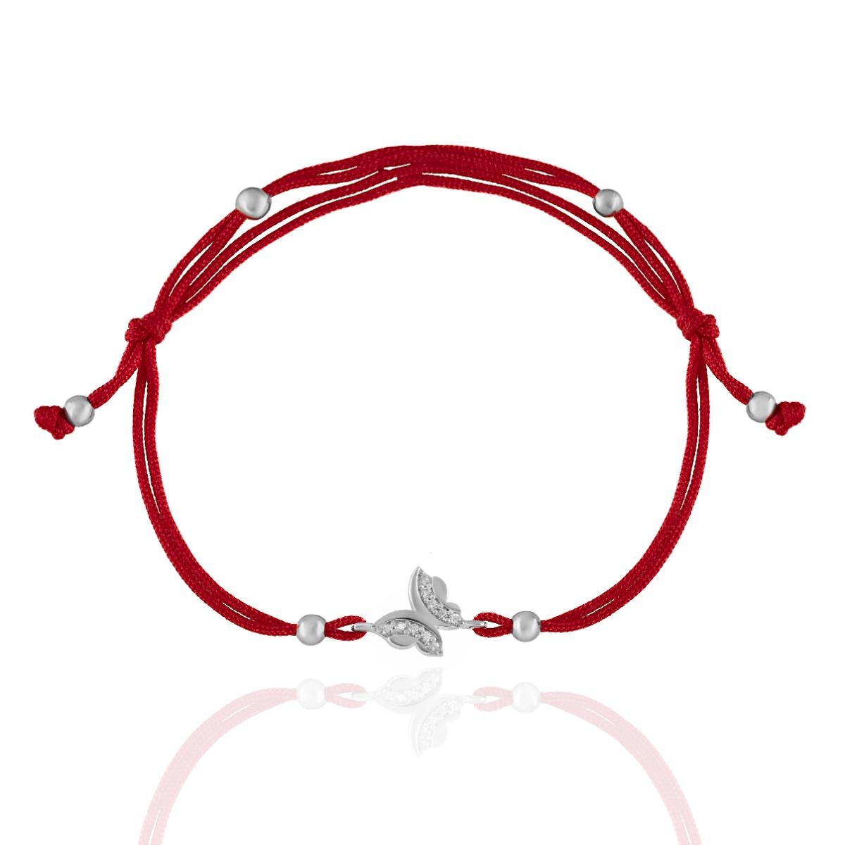 Гривна с Червен Конец- "Пеперуда с Циркони"