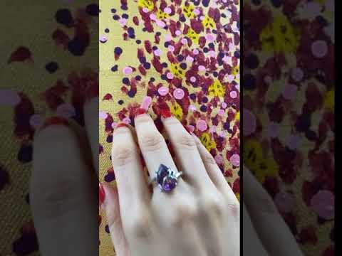 Сребърен пръстен - Естествен аметист 5.00 ct 