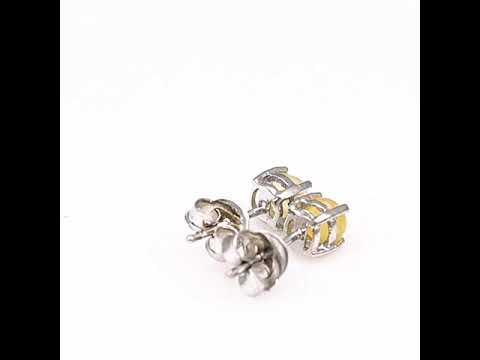 Сребърни обеци - Естествен опал 5х5 мм