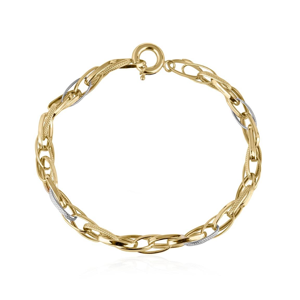 Изящна Златна Гривна с Интересна Плетка