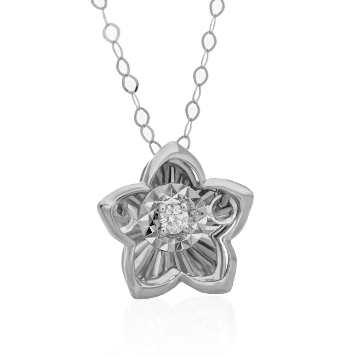 Нежно Златно Колие Цвете с Диамант