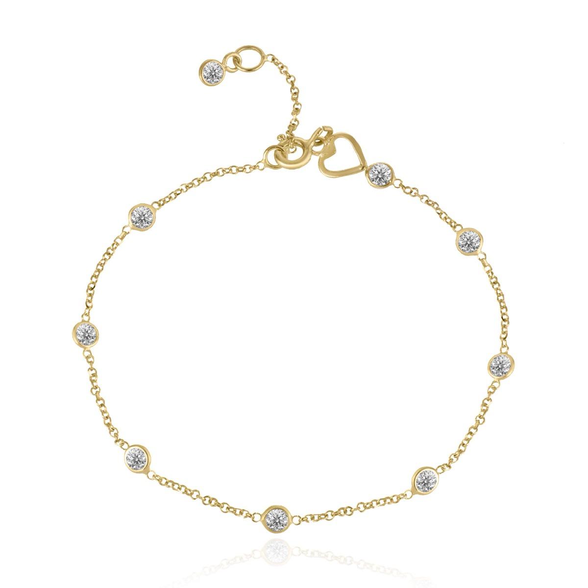 Нежна Златна Гривна с Бляскави Циркони