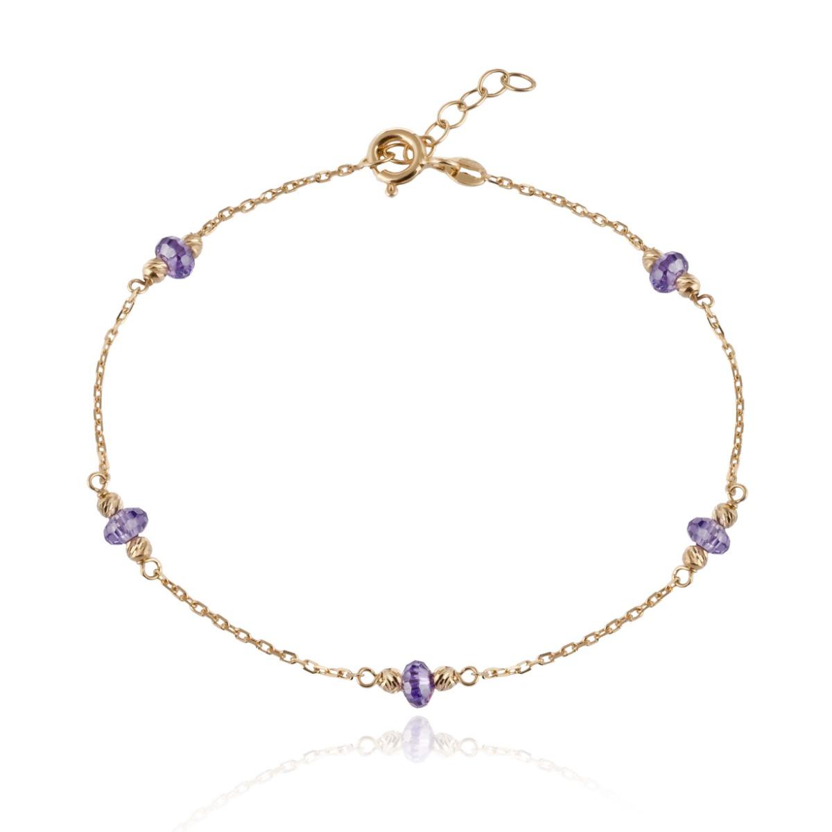 Нежна Златна Гривна с Естествен Танзанит