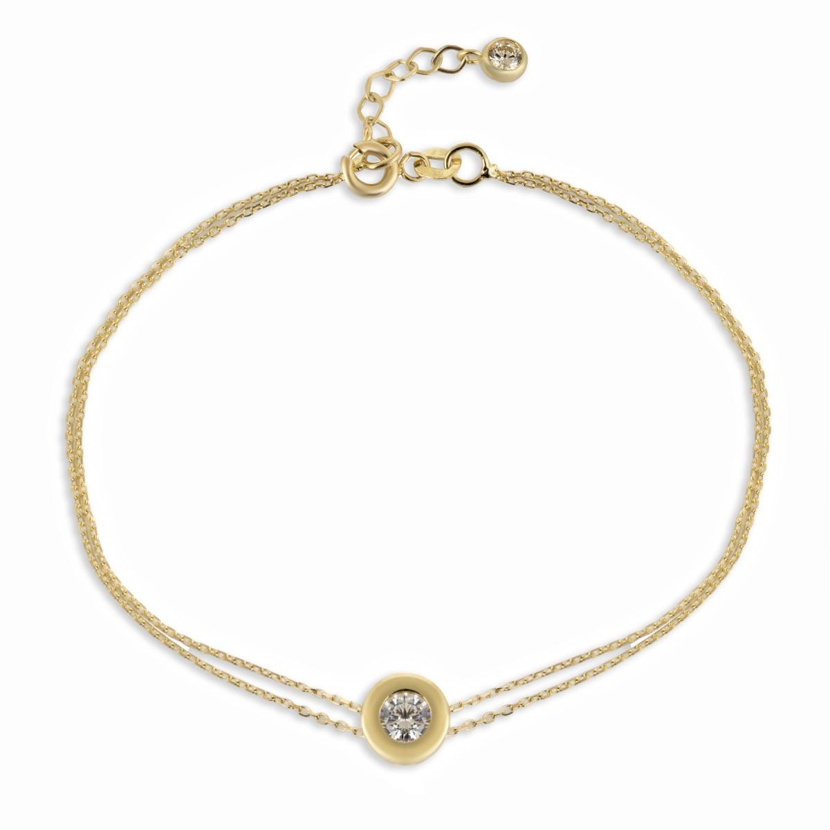 Нежна Златна Гривна с Циркон и Висулка