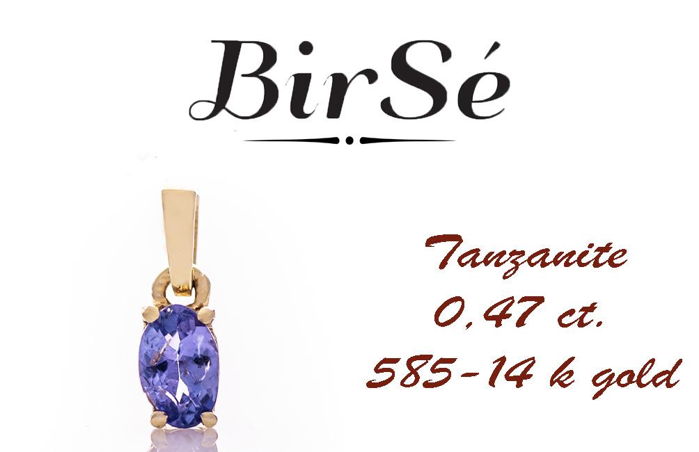 Златна висулка - Естествен танзанит 0,48 ct