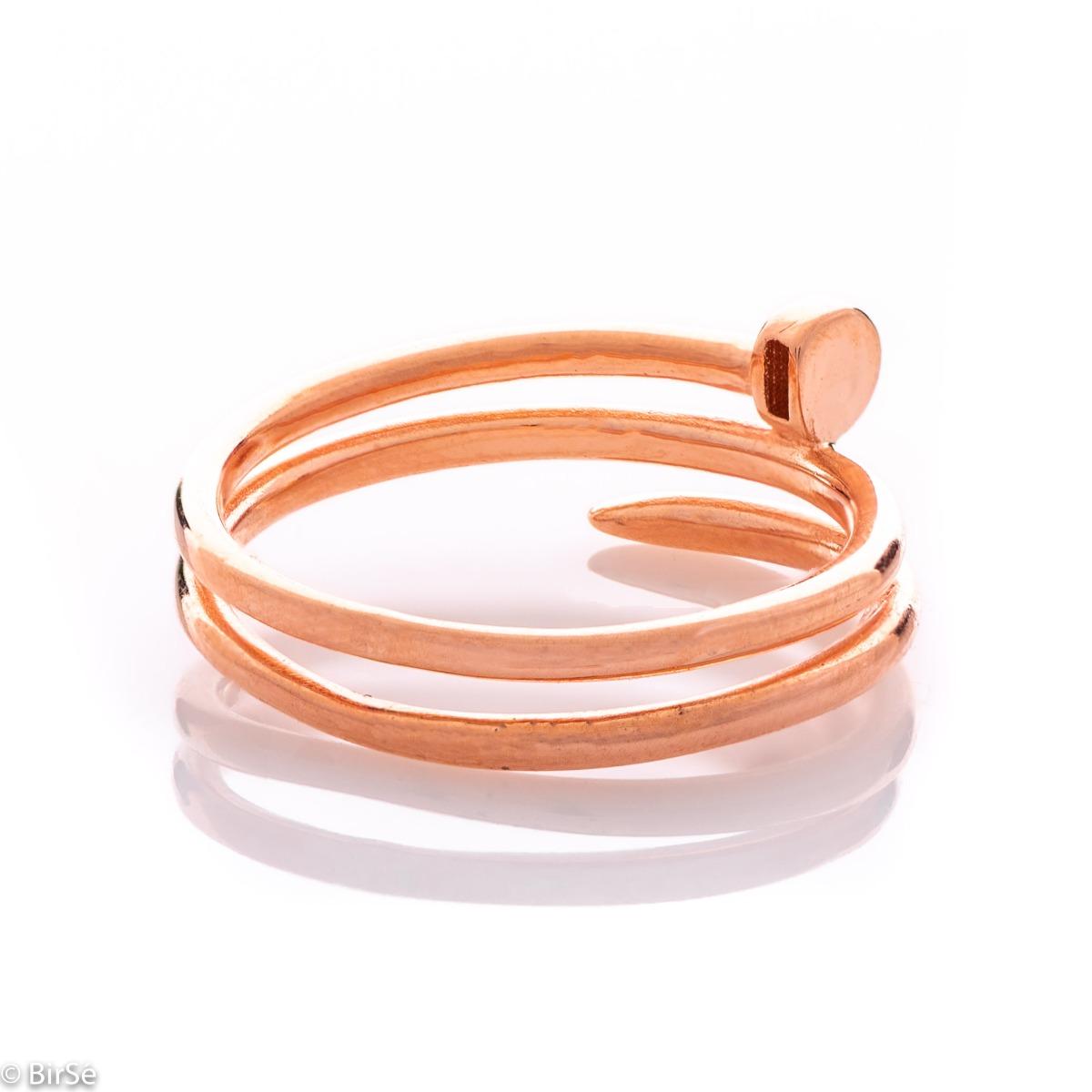 Сребърен Пръстен Розов Пирон