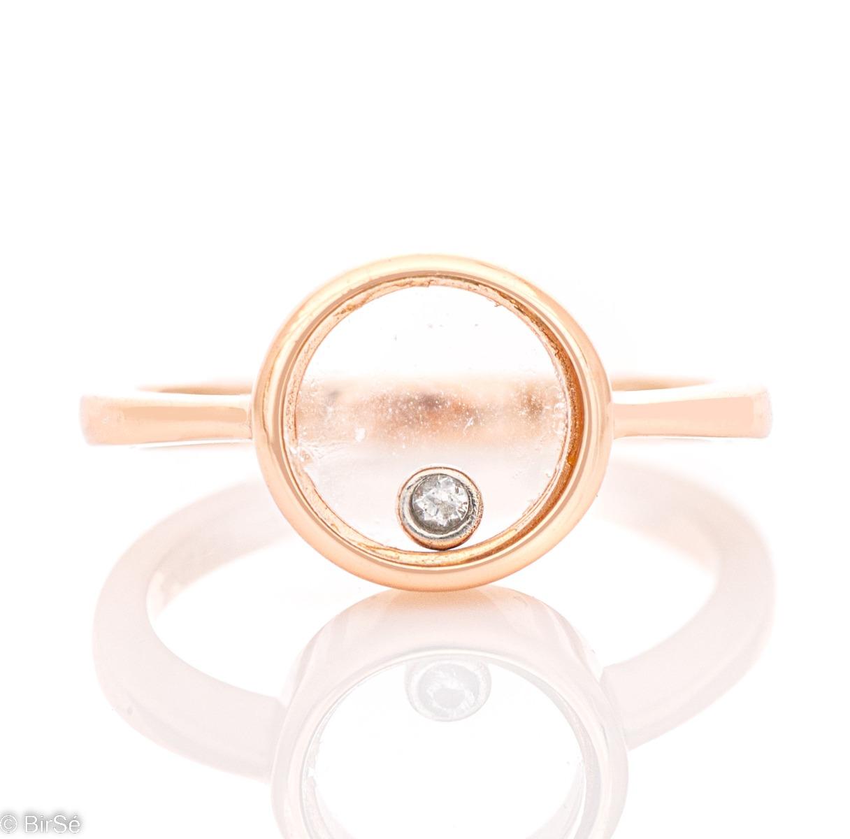 Елегантен Пръстен Розово Сребро с Мини Цирконче