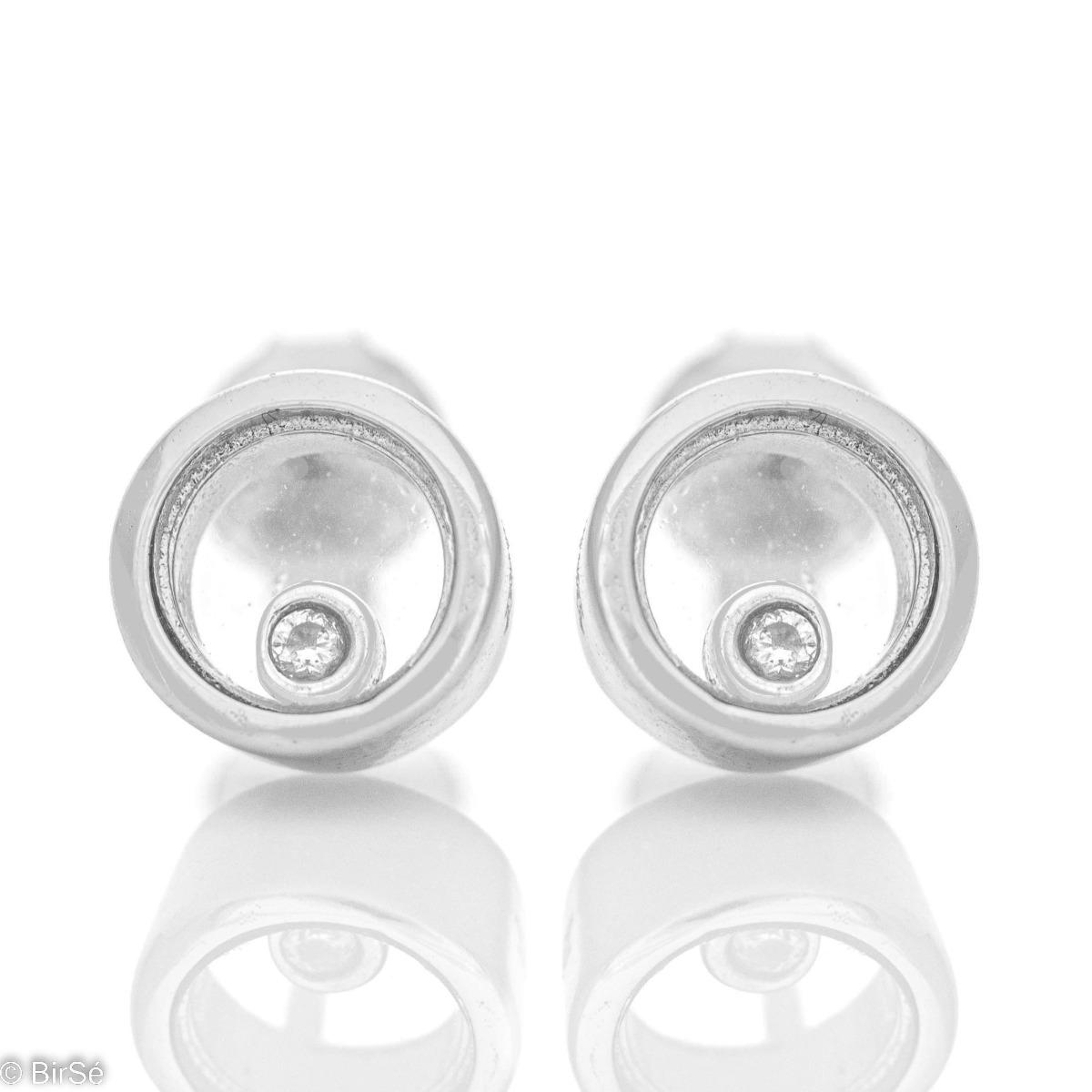 Обеци Кръг от Родирано Сребро с Циркон