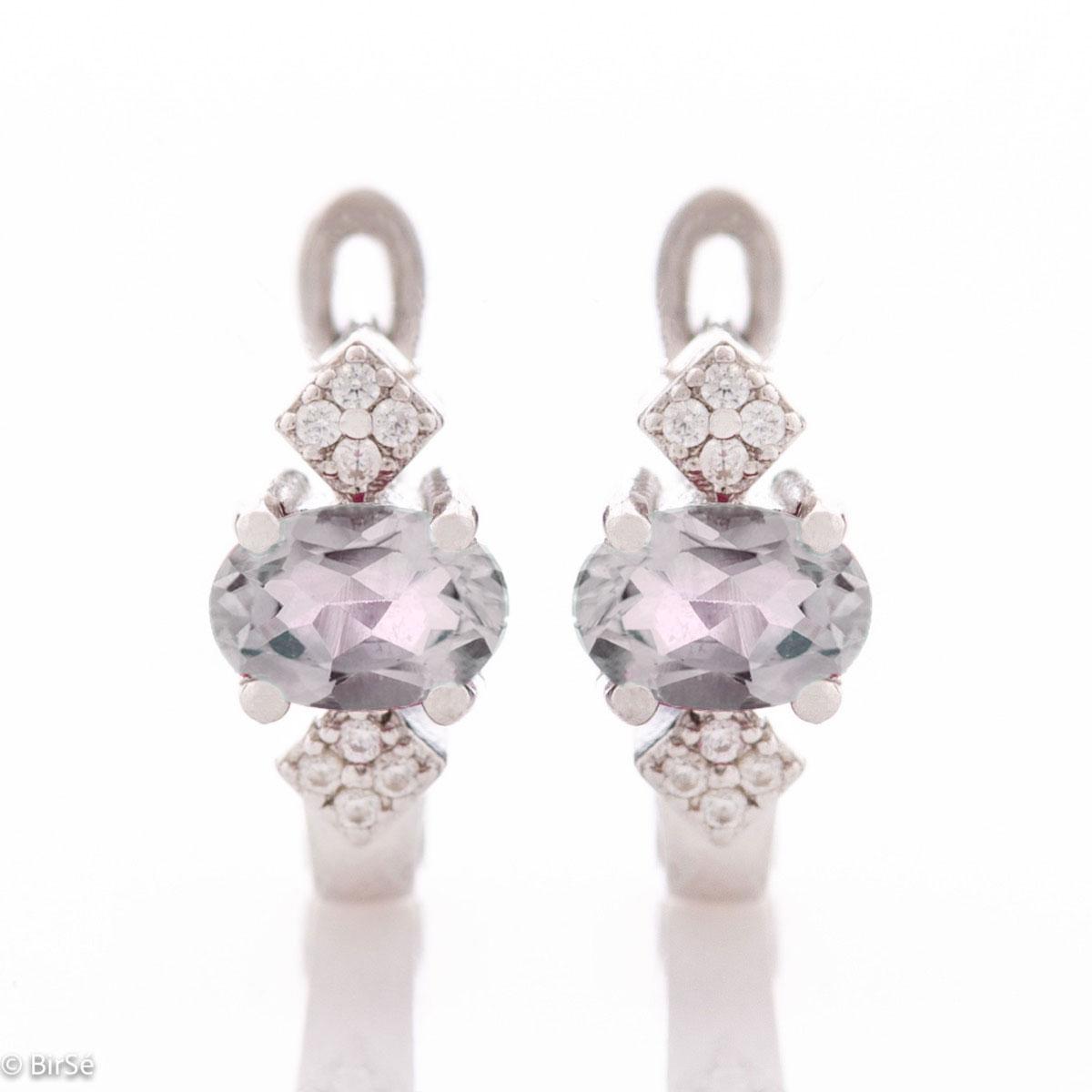 Прелестни Сребърни Обеци с Мойсанит и Английско Закопчаване