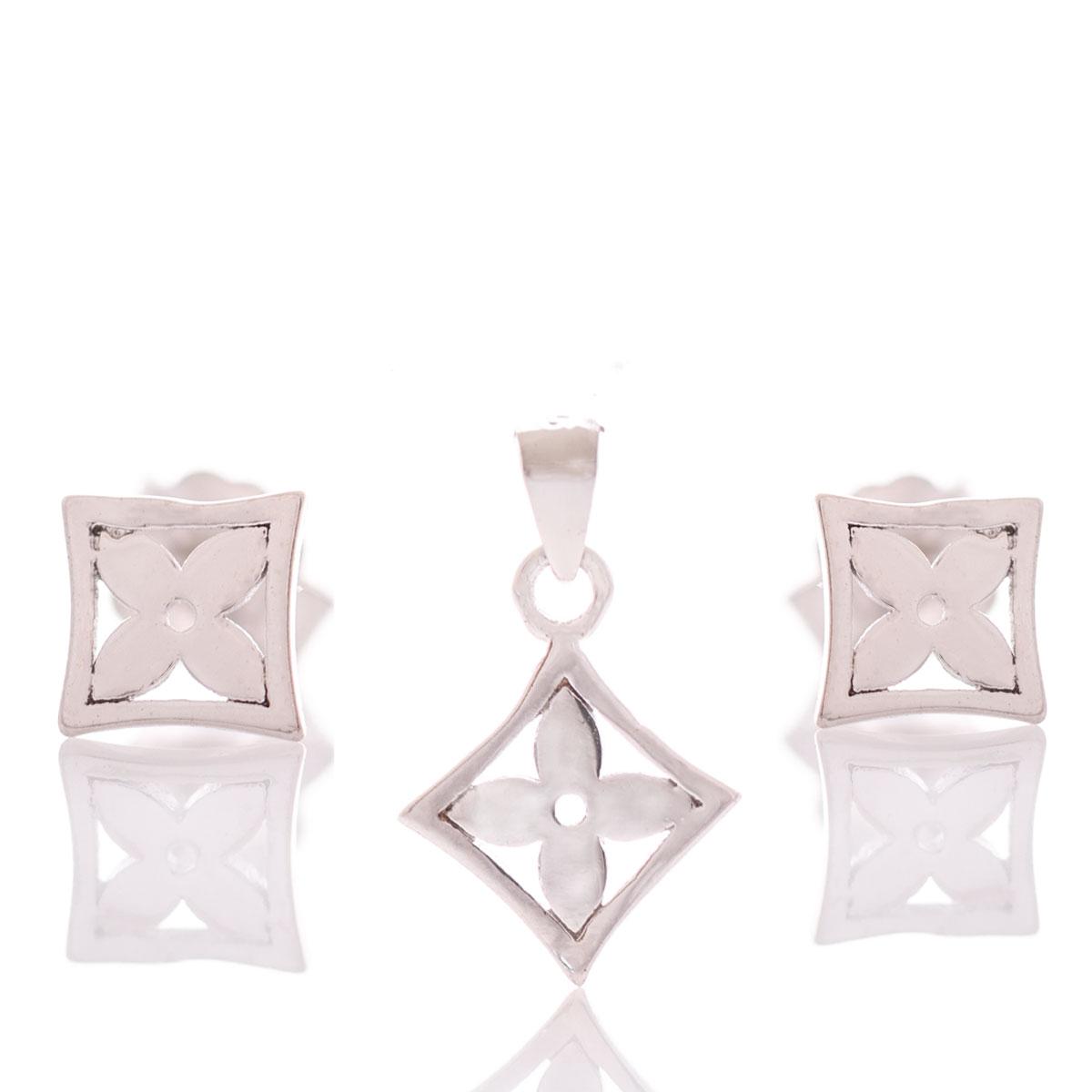 Изящен Сребърен Комплект Цветенца