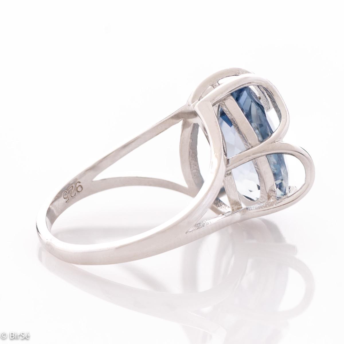 Сребърен пръстен - Естествен мистик топаз 8,50 ct.