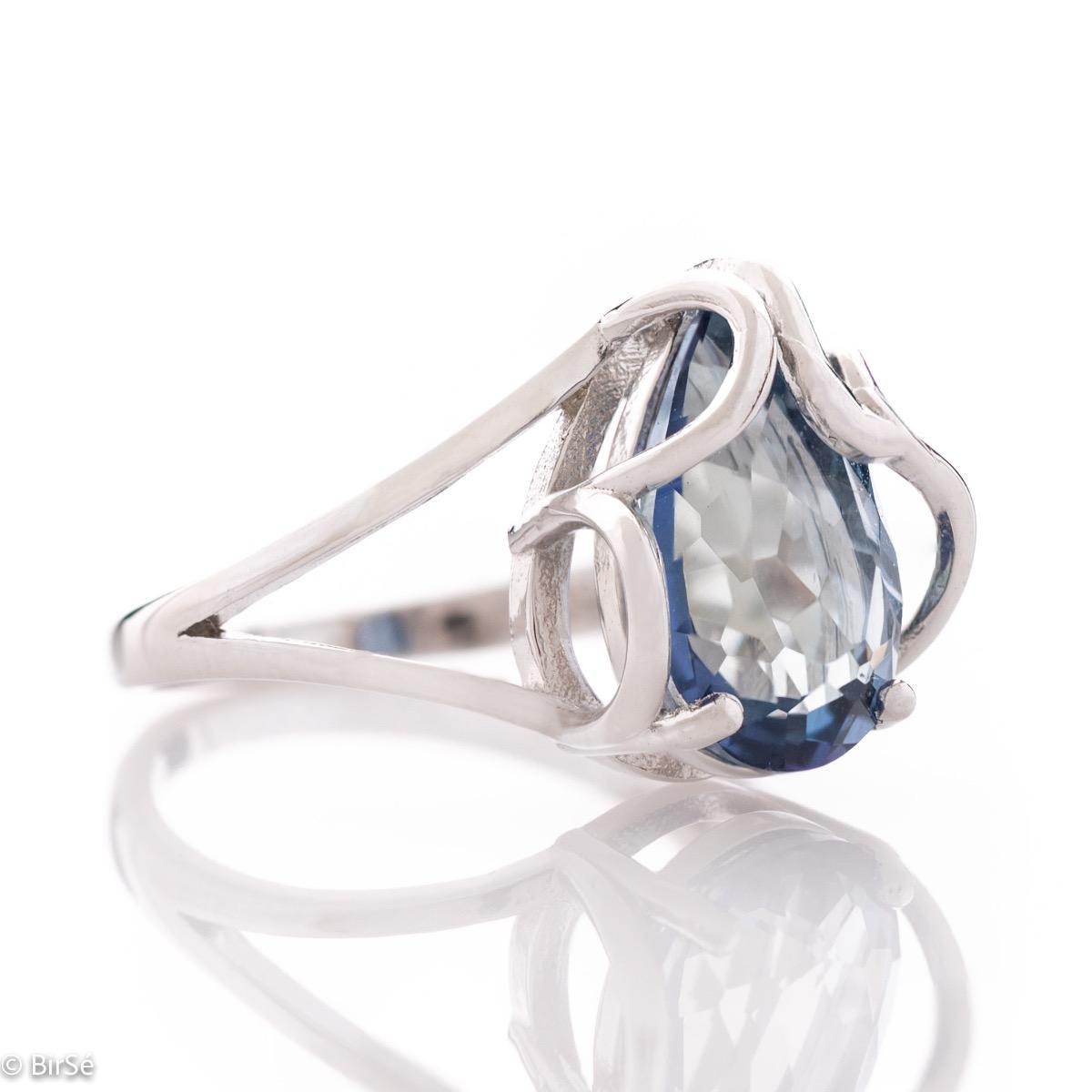 Сребърен пръстен - Естествен мистик топаз 8,50 ct.