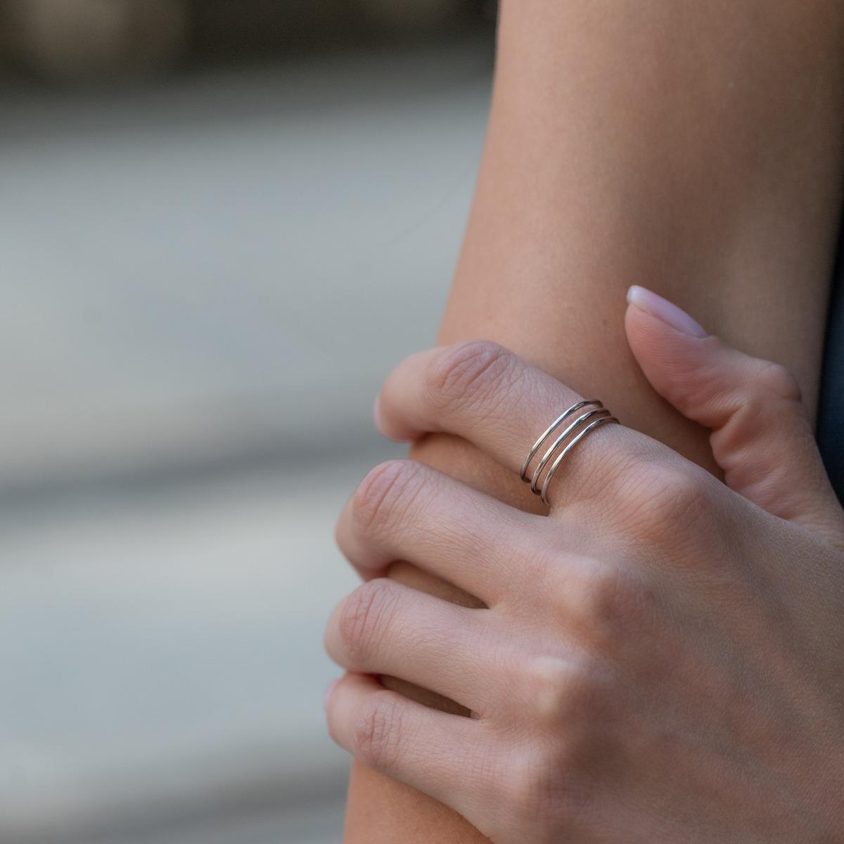 Сребърен пръстен - Три Халки