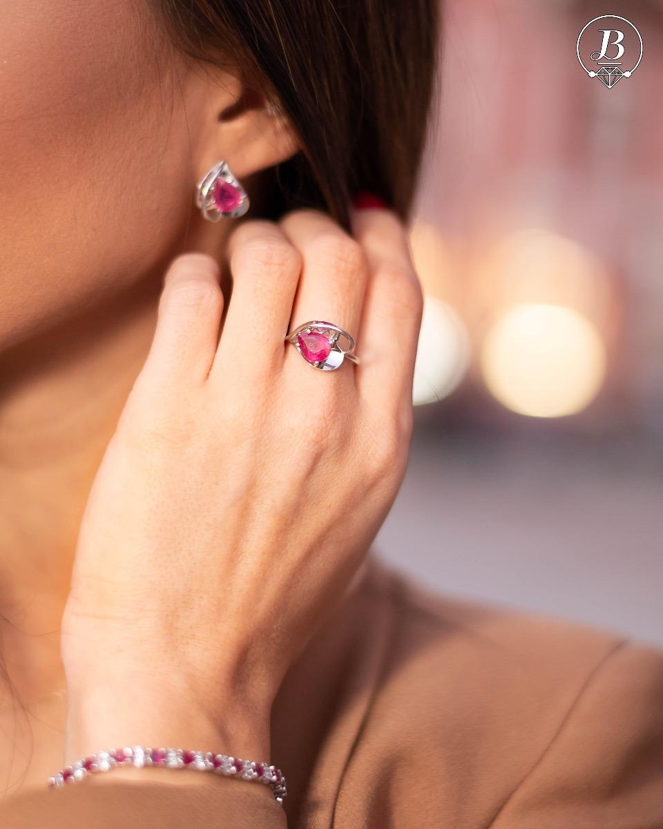 Сребърен пръстен - Естествен рубин 1,00 ct.