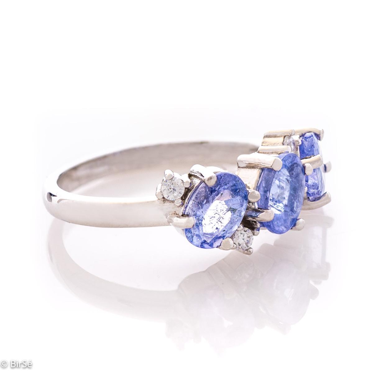 Сребърен пръстен - Естествен танзанит 1,44 ct.
