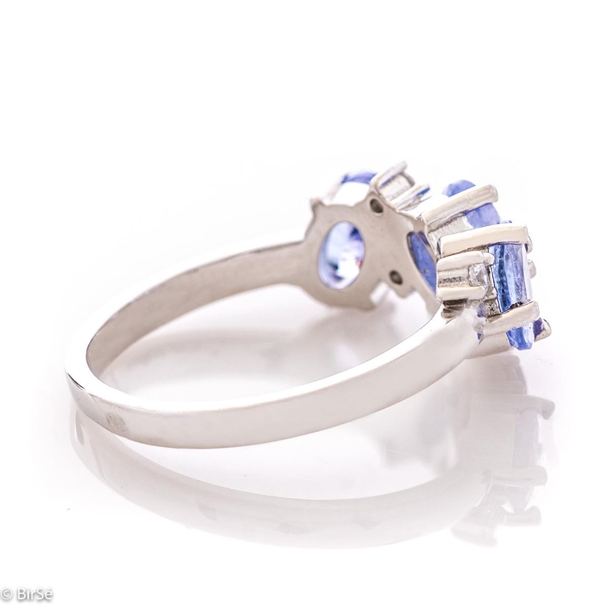 Сребърен пръстен - Естествен танзанит 1,44 ct.