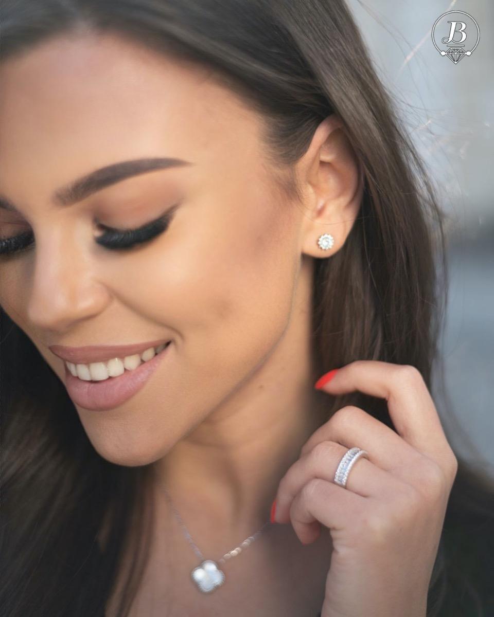 Сребърно Колие- "Детелина" Седеф