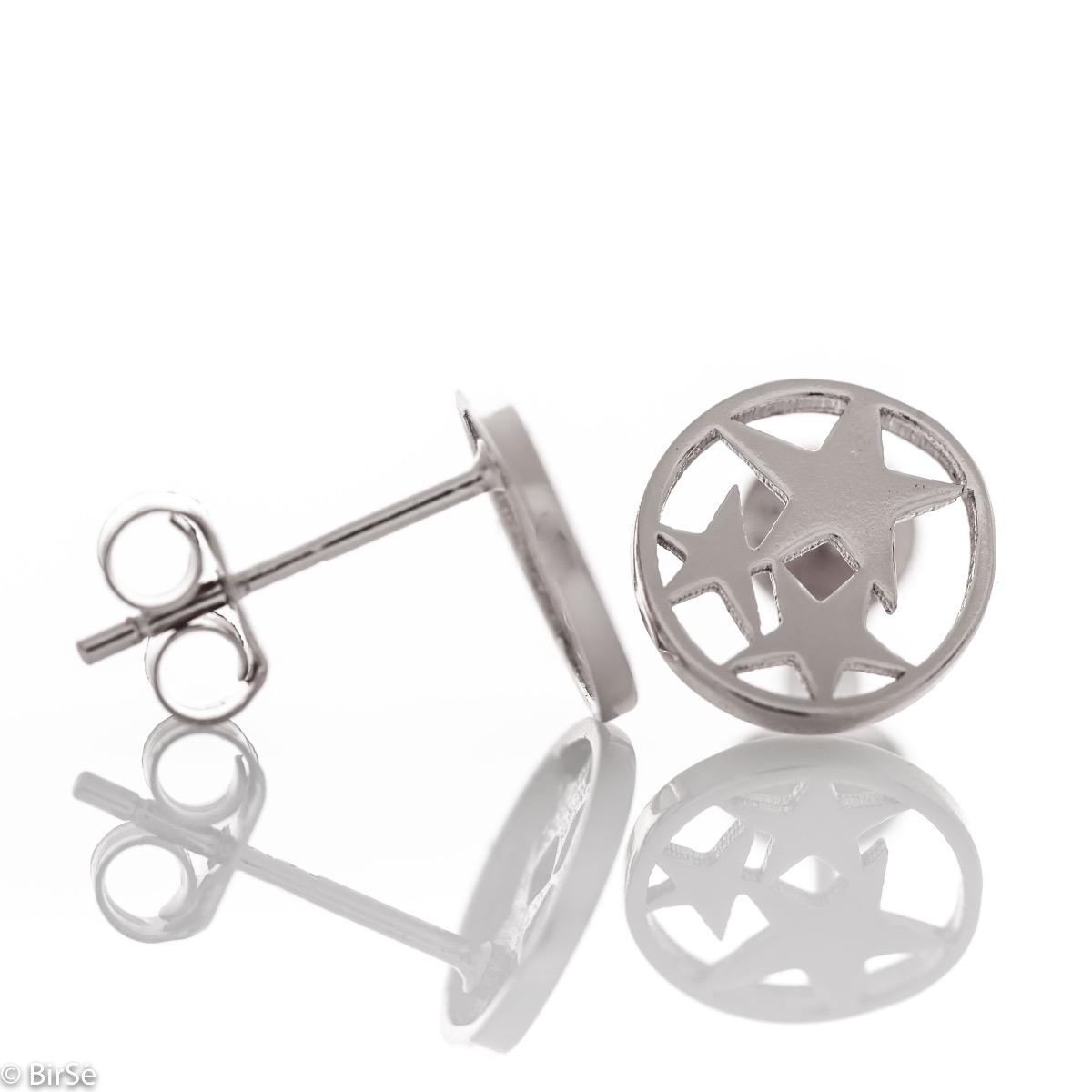 Сребърни обеци - Звездички