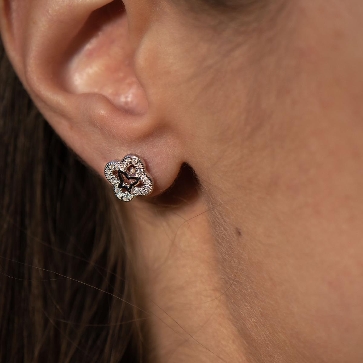 Сребърни обеци - Детелинка