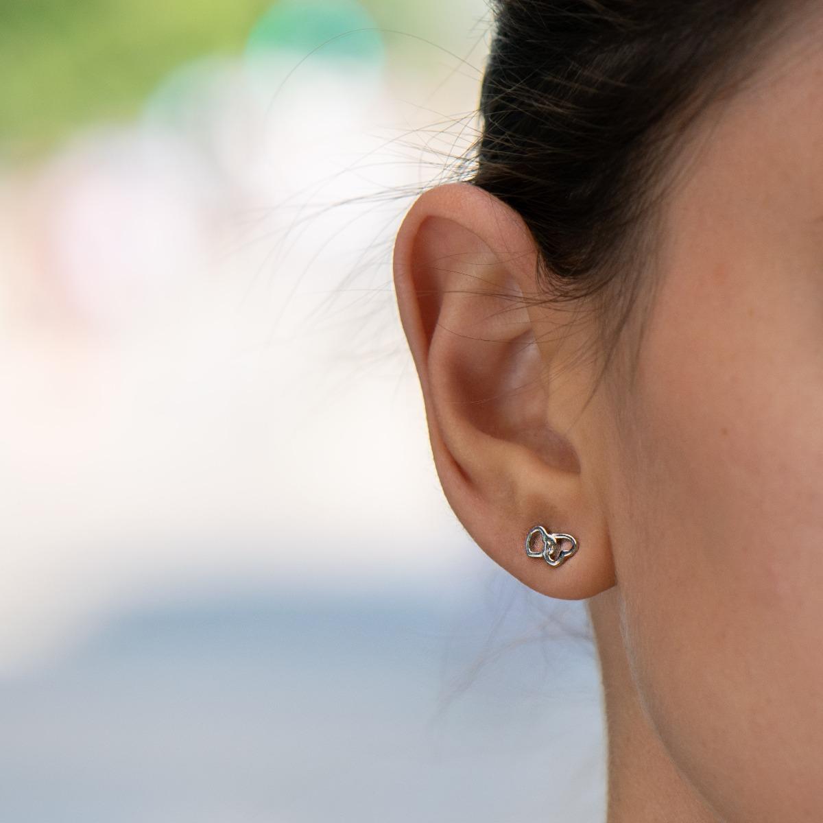 Сребърни обеци - Сърчица