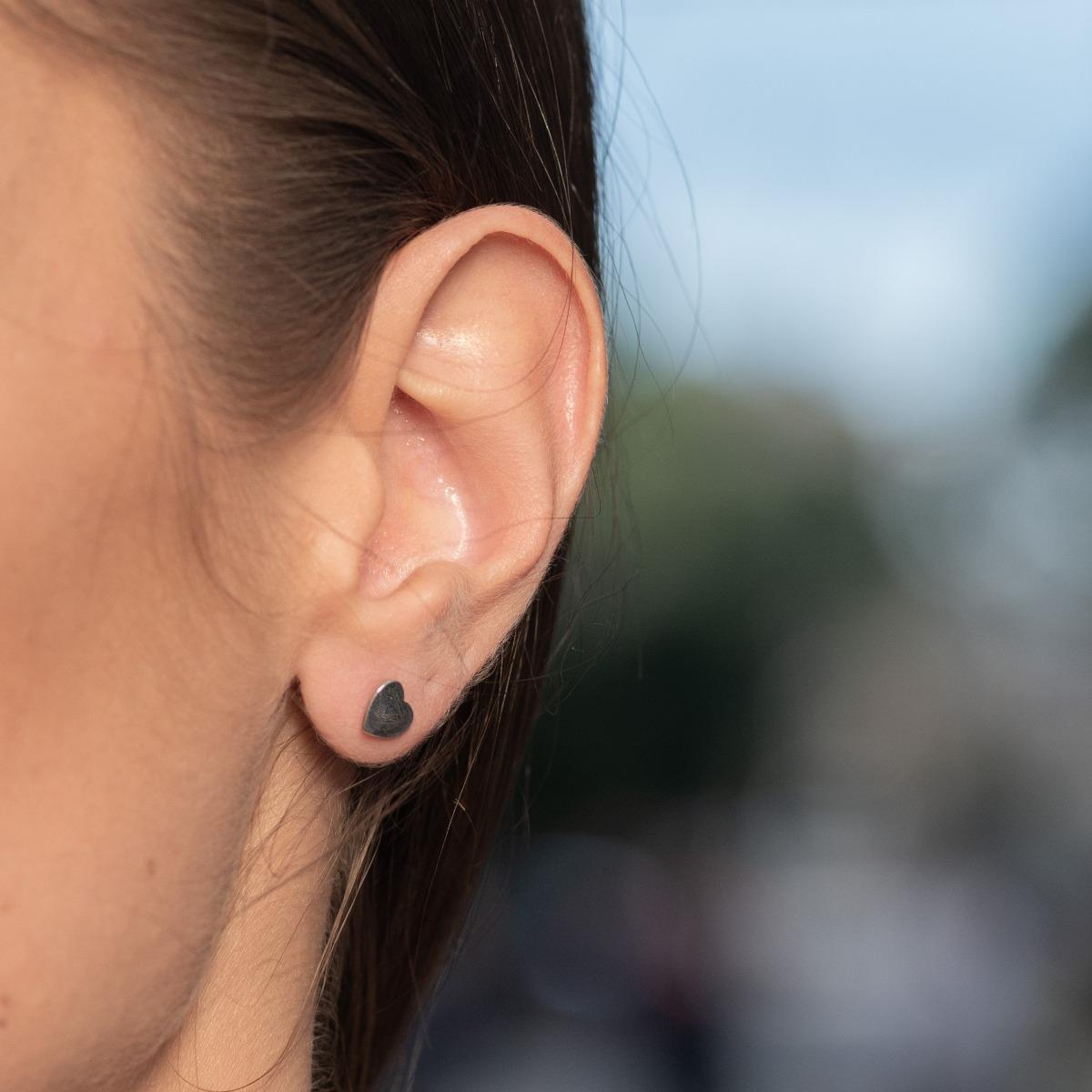 Сребърни обеци - Сърца