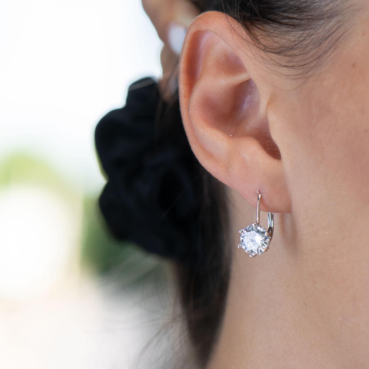 Сребърни обеци - Циркони