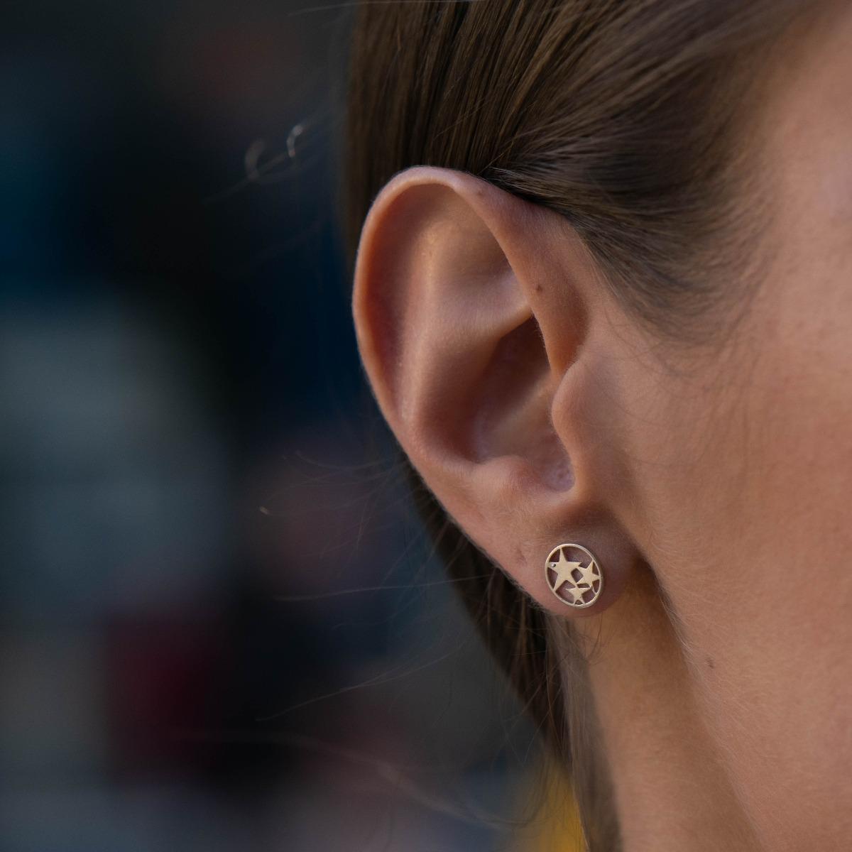 Сребърни обеци - Звездички