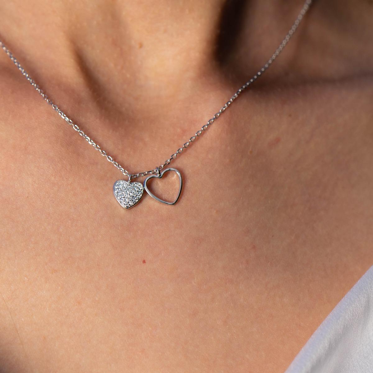 Сребърно колие - Сърца 1