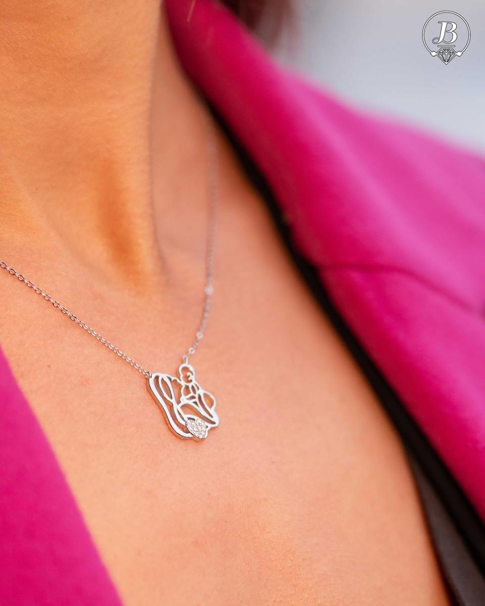 Сребърно колие - Мама и Бебе