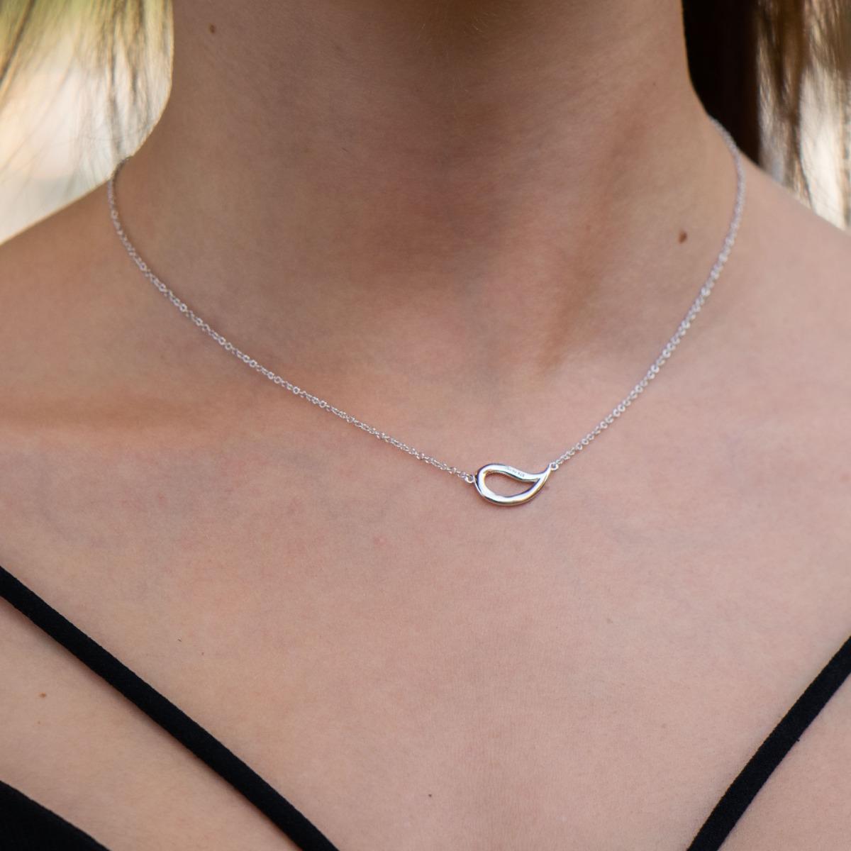 Сребърно колие - Капка