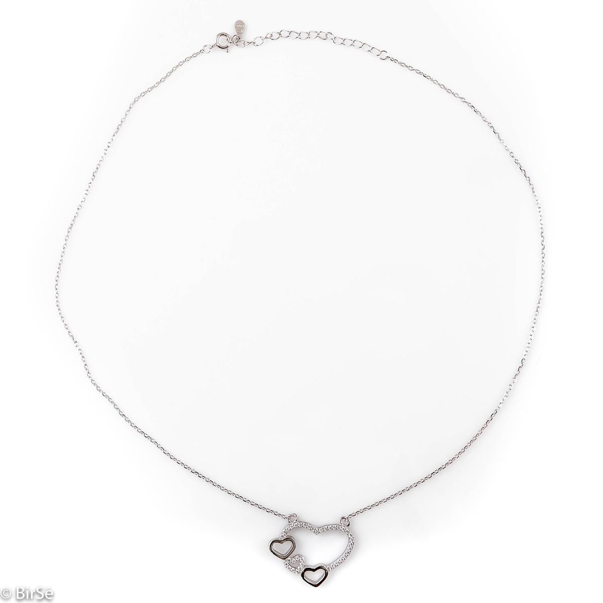Сребърно колие - Сърца