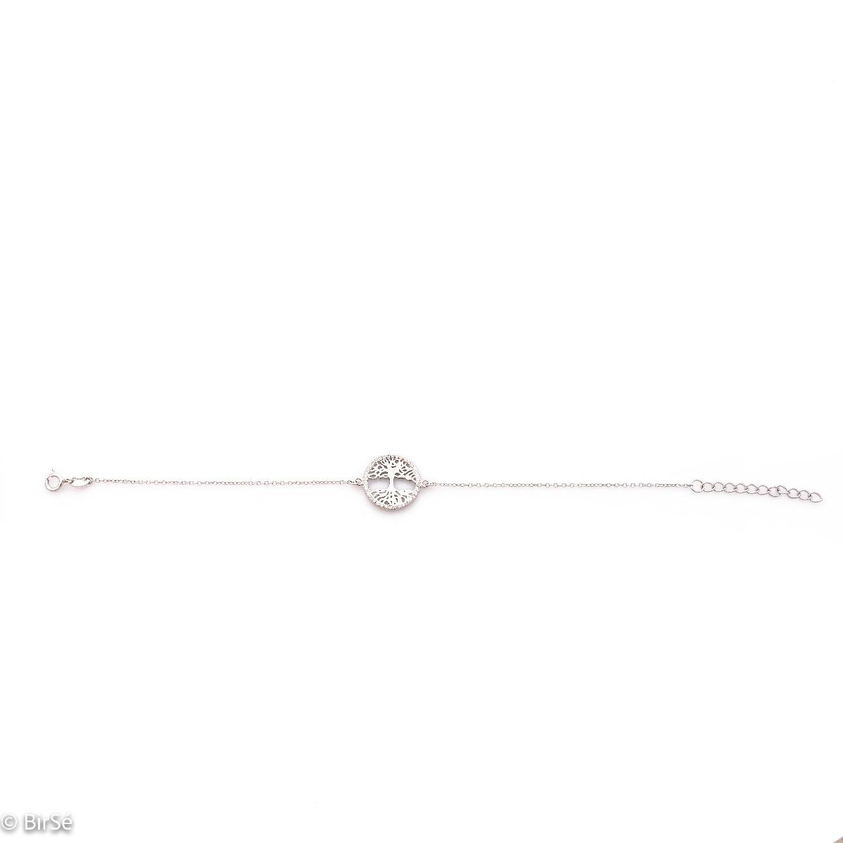 Елегантна Гривна от Сребро с Красиво Дърво на Живота
