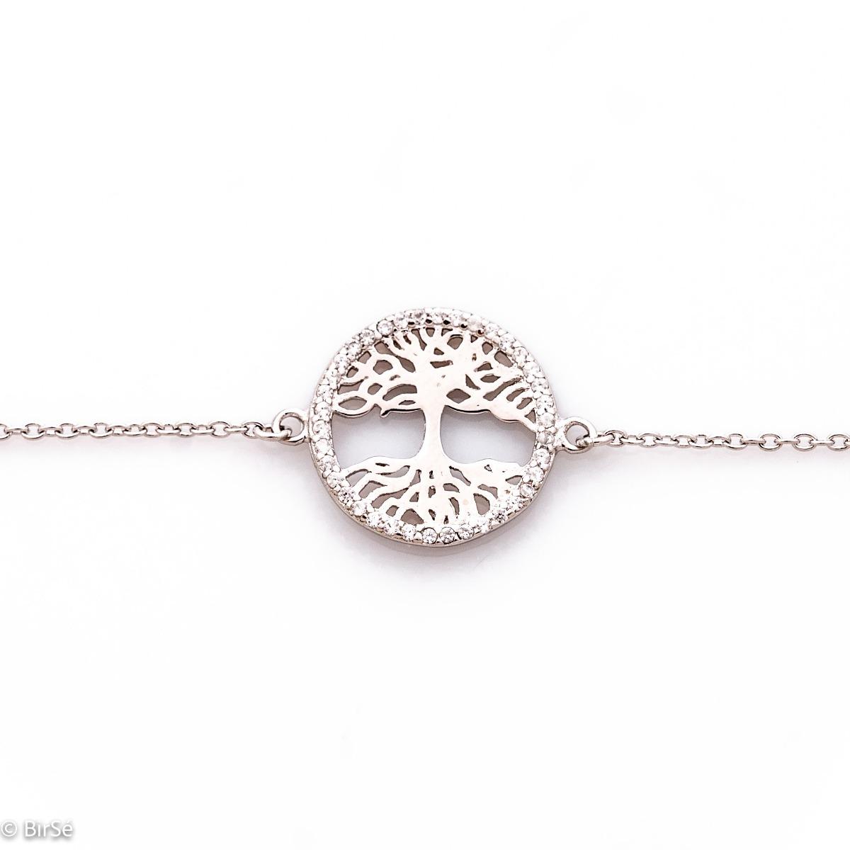 Елегантна Гривна от Сребро с Красиво Дърво на Живота